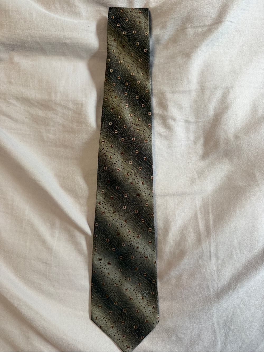 Men's Brown Multi Diagonal Pattern Tie